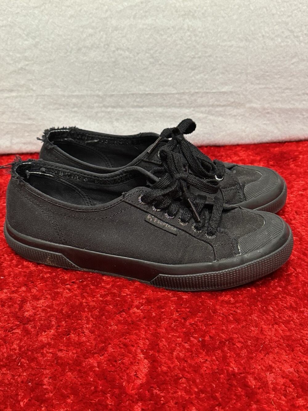 Superga Classic Womens Shoes Sz 8.5 Black Lace Up Sneakers Zombie Cosplay Ready